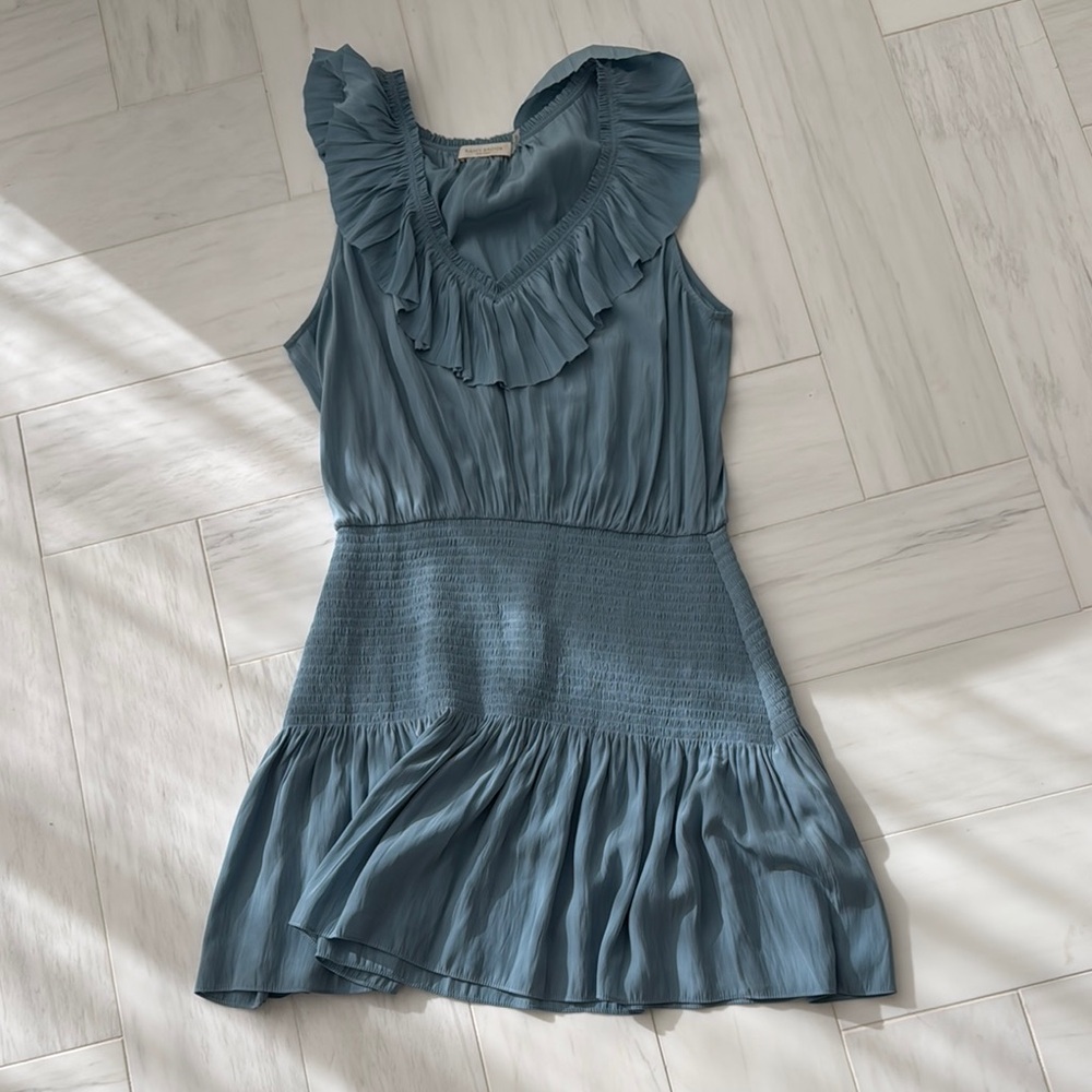 Ramy Brook Blue Ruffled Midi Dress